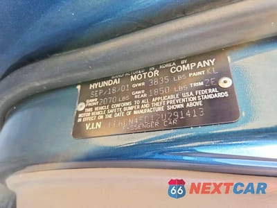 Zdjęcie 13 z 13 samochodu: 2002 HYUNDAI ELANTRA GLS VIN:KMHDN45D12U291413 - miniatura