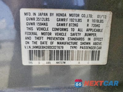 Zdjęcie 12 z 12 samochodu: 2013 HONDA FIT VIN:JHMGE8H39DC027679 - miniatura
