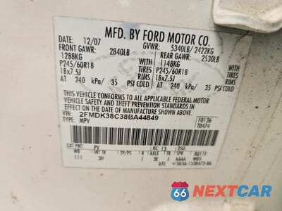 Zdjęcie 13 z 13 samochodu: 2008 FORD EDGE SEL VIN:2FMDK38C38BA44849 - miniatura