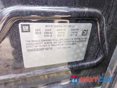 Zdjęcie 13 z 13 samochodu: 2014 BUICK LACROSSE PREMIUM VIN:1G4GE5G38EF100716 - miniatura