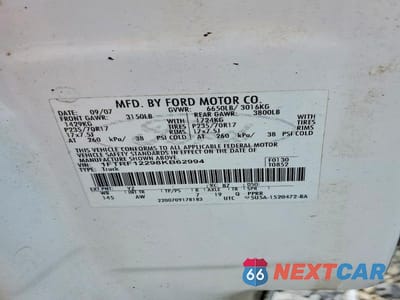 Zdjęcie 12 z 12 samochodu: 2008 FORD F150 VIN:1FTRF12298KB62994 - miniatura
