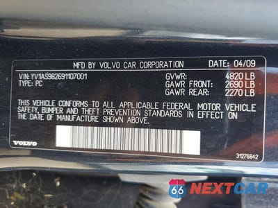 Zdjęcie 12 z 12 samochodu: 2009 VOLVO S80 3.2 VIN:YV1AS982691107001 - miniatura