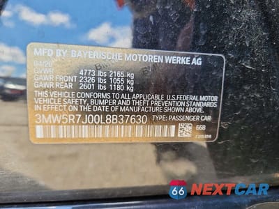 Zdjęcie 12 z 12 samochodu: 2020 BMW 330XI VIN:3MW5R7J00L8B37630 - miniatura