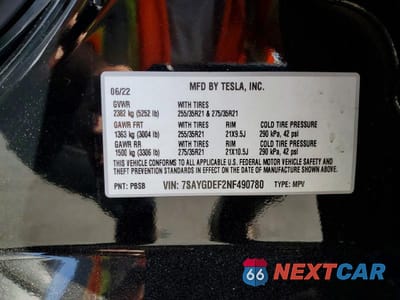 Zdjęcie 13 z 13 samochodu: 2022 TESLA MODEL Y VIN:7SAYGDEF2NF490780 - miniatura