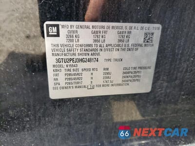 Zdjęcie 12 z 12 samochodu: 2017 GMC SIERRA K1500 DENALI VIN:3GTU2PEJ3HG248174 - miniatura