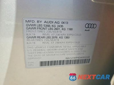 Zdjęcie 12 z 12 samochodu: 2013 AUDI Q5 PREMIUM PLUS VIN:WA1LFAFP4DA093248 - miniatura
