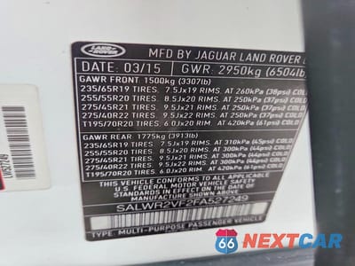 Zdjęcie 14 z 14 samochodu: 2015 LAND ROVER RANGE ROVER SPORT HSE VIN:SALWR2VF2FA527249 - miniatura