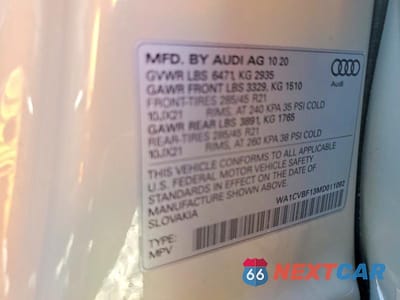 Zdjęcie 12 z 12 samochodu: 2021 AUDI Q8 PRESTIGE VIN:WA1CVBF13MD011092 - miniatura