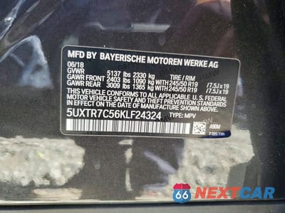 Zdjęcie 13 z 13 samochodu: 2019 BMW X3 SDRIVE30I VIN:5UXTR7C56KLF24324 - miniatura