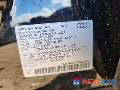 Zdjęcie 13 z 13 samochodu: 2024 AUDI Q8 E-TRON PREMIUM PLUS VIN:WA15AAGE7RB005444 - miniatura