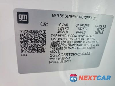 Zdjęcie 12 z 12 samochodu: 2024 CHEVROLET MALIBU LS VIN:1G1ZC5ST2RF158488 - miniatura