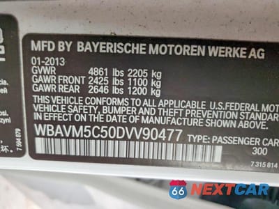 Zdjęcie 12 z 12 samochodu: 2013 BMW X1 XDRIVE35I VIN:WBAVM5C50DVV90477 - miniatura