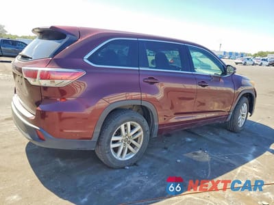 Trzecie zdjęcie samochodu z tyłu: 2016 TOYOTA HIGHLANDER LE VIN:5TDZARFH0GS018706 - miniatura