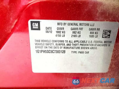 Zdjęcie 12 z 12 samochodu: 2012 CHEVROLET CRUZE LTZ VIN:1G1PH5SC9C7383128 - miniatura