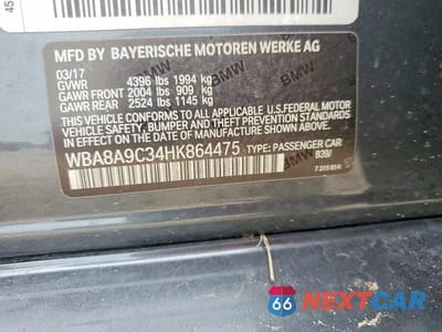 Zdjęcie 12 z 12 samochodu: 2017 BMW 320 I VIN:WBA8A9C34HK864475 - miniatura