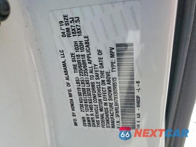 Zdjęcie 14 z 14 samochodu: 2019 HONDA ODYSSEY EXL VIN:5FNRL6H7XKB099515 - miniatura