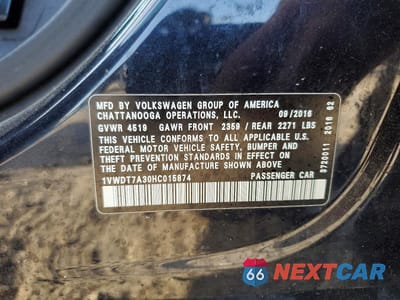 Zdjęcie 12 z 12 samochodu: 2017 VOLKSWAGEN PASSAT R-LINE VIN:1VWDT7A30HC015874 - miniatura