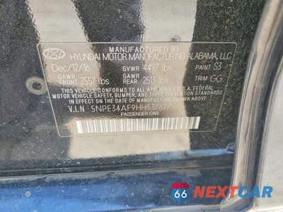 Zdjęcie 12 z 12 samochodu: 2017 HYUNDAI SONATA SPORT VIN:5NPE34AF9HH537827 - miniatura