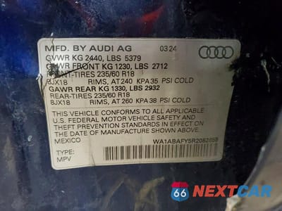 Zdjęcie 14 z 14 samochodu: 2024 AUDI Q5 PREMIUM 40 VIN:WA1ABAFY5R2082658 - miniatura