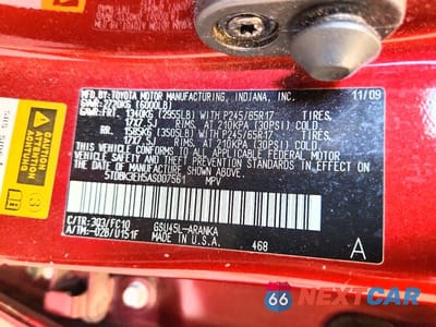 Zdjęcie 13 z 13 samochodu: 2010 TOYOTA HIGHLANDER BASE VIN:5TDBK3EH5AS007561 - miniatura