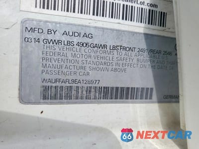 Zdjęcie 12 z 12 samochodu: 2014 AUDI A4 PREMIUM PLUS VIN:WAUFFAFL9EA128977 - miniatura