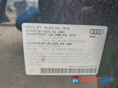 Zdjęcie 13 z 13 samochodu: 2017 AUDI Q5 PREMIUM PLUS VIN:WA1L2AFPXHA058473 - miniatura