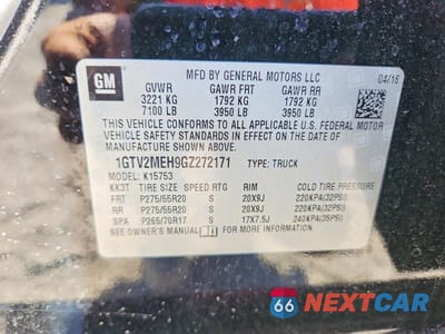 Zdjęcie 12 z 12 samochodu: 2016 GMC SIERRA K1500 SLE VIN:1GTV2MEH9GZ272171 - miniatura