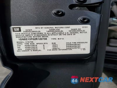 Zdjęcie 13 z 13 samochodu: 2002 CHEVROLET TAHOE C1500 VIN:1GNEC13T62R120738 - miniatura