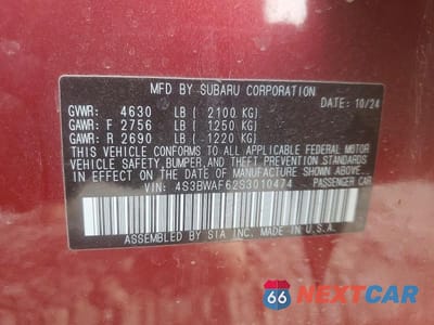Zdjęcie 12 z 12 samochodu: 2025 SUBARU LEGACY PREMIUM VIN:4S3BWAF62S3010474 - miniatura