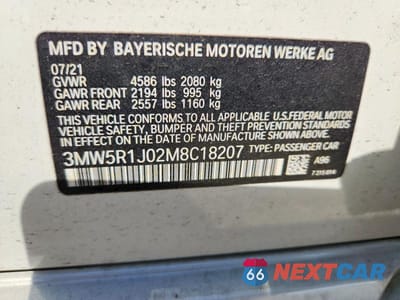 Zdjęcie 13 z 13 samochodu: 2021 BMW 330I VIN:3MW5R1J02M8C18207 - miniatura