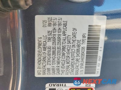 Zdjęcie 14 z 14 samochodu: 2025 HONDA ODYSSEY EXL VIN:5FNRL6H60SB043395 - miniatura