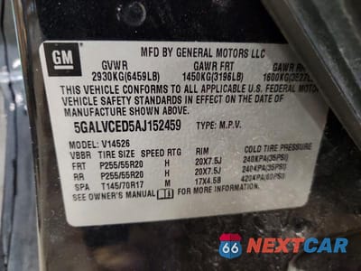 Zdjęcie 13 z 13 samochodu: 2010 BUICK ENCLAVE CXL VIN:5GALVCED5AJ152459 - miniatura