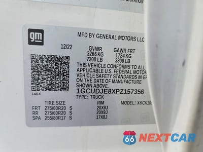 Zdjęcie 12 z 12 samochodu: 2023 CHEVROLET SILVERADO K1500 HIGH COUNTRY VIN:1GCUDJE8XPZ157356 - miniatura