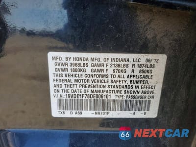 Zdjęcie 12 z 12 samochodu: 2013 ACURA ILX 20 TECH VIN:19VDE1F78DE006101 - miniatura