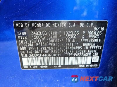 Zdjęcie 12 z 12 samochodu: 2019 HONDA FIT LX VIN:3HGGK5H44KM701641 - miniatura