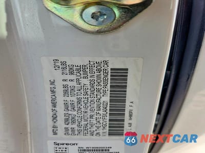 Zdjęcie 12 z 12 samochodu: 2020 HONDA ACCORD EXL VIN:1HGCV1F5XLA043221 - miniatura