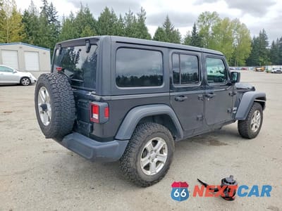 Trzecie zdjęcie samochodu z tyłu: 2018 JEEP WRANGLER UNLIMITED SPORT VIN:1C4HJXDG4JW153673 - miniatura
