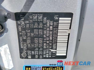 Zdjęcie 13 z 13 samochodu: 2007 HYUNDAI VERACRUZ GLS VIN:KM8NU73C97U013823 - miniatura