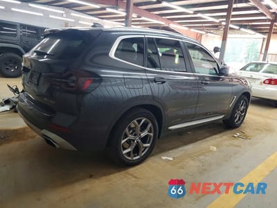 Trzecie zdjęcie samochodu z tyłu: 2022 BMW X3 XDRIVE30I VIN:5UX53DP0XN9K21519 - miniatura