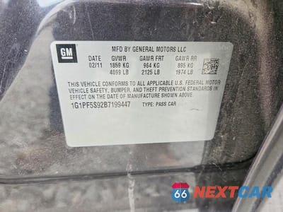 Zdjęcie 12 z 12 samochodu: 2011 CHEVROLET CRUZE LT VIN:1G1PF5S92B7199447 - miniatura