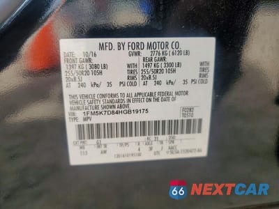 Zdjęcie 12 z 12 samochodu: 2017 FORD EXPLORER XLT VIN:1FM5K7D84HGB19175 - miniatura