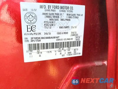 Zdjęcie 13 z 13 samochodu: 2008 FORD EDGE SEL VIN:2FMDK38C68BA08167 - miniatura