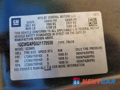 Zdjęcie 13 z 13 samochodu: 2018 CHEV EXPRESS G2500 VIN:1GCWGAFG0J1178938 - miniatura