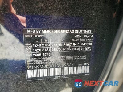 Zdjęcie 13 z 13 samochodu: 2024 MERCEDES-BENZ EQB 300 4MATIC VIN:W1N9M0KB0RN089877 - miniatura