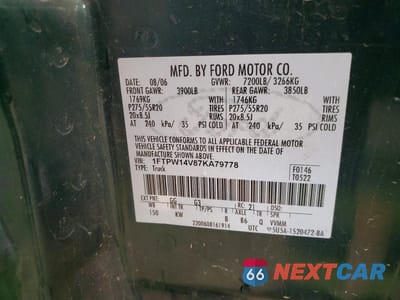 Zdjęcie 13 z 13 samochodu: 2007 FORD F150 SUPERCREW VIN:1FTPW14V87KA79778 - miniatura