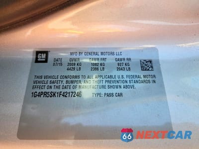 Zdjęcie 12 z 12 samochodu: 2015 BUICK VERANO CONVENIENCE VIN:1G4PR5SK1F4217246 - miniatura