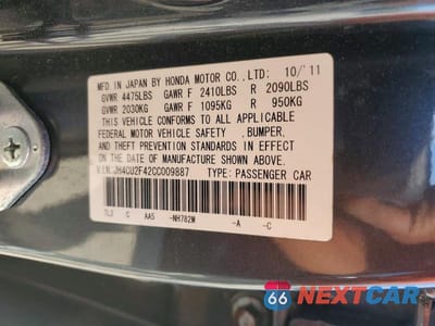 Zdjęcie 12 z 12 samochodu: 2012 ACURA TSX VIN:JH4CU2F42CC009887 - miniatura