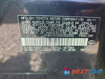 Zdjęcie 13 z 13 samochodu: 2011 LEXUS ES 350 VIN:JTHBK1EG2B2453332 - miniatura