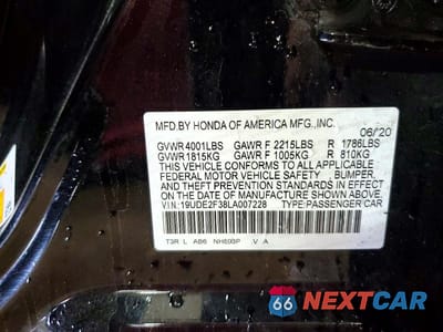 Zdjęcie 12 z 12 samochodu: 2020 ACURA ILX VIN:19UDE2F38LA007228 - miniatura