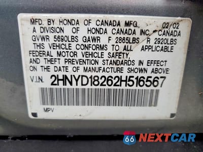Zdjęcie 13 z 13 samochodu: 2002 ACURA MDX VIN:2HNYD18262H516567 - miniatura